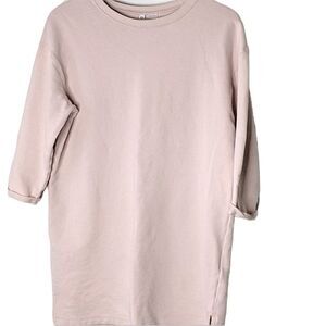 Divided Blush Pink Dropped Shoulder Cotton Terry Shift Dress Size M
